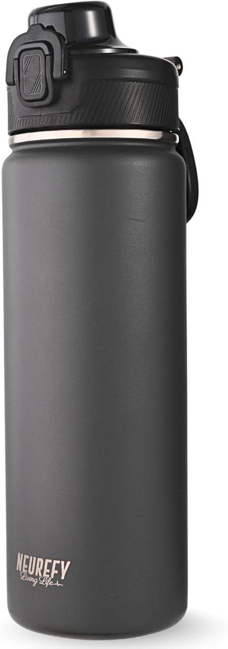 Butelka Termiczna NEUREFY 700ml Czarny Mat Bidon ze Stali Nierdzewnej