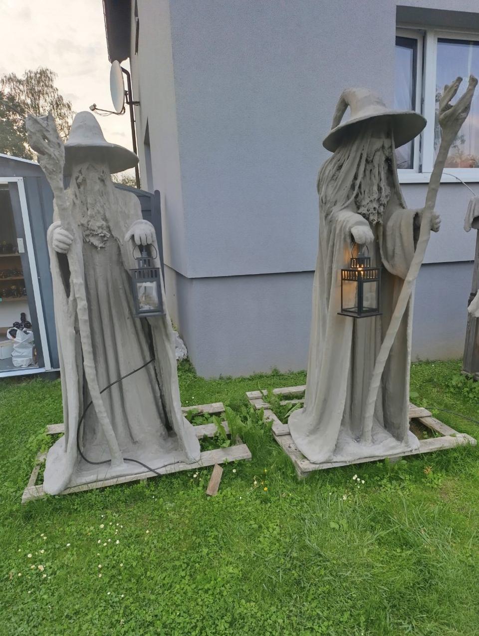 Gandalf figura cementowa duża handmade rękodzieło