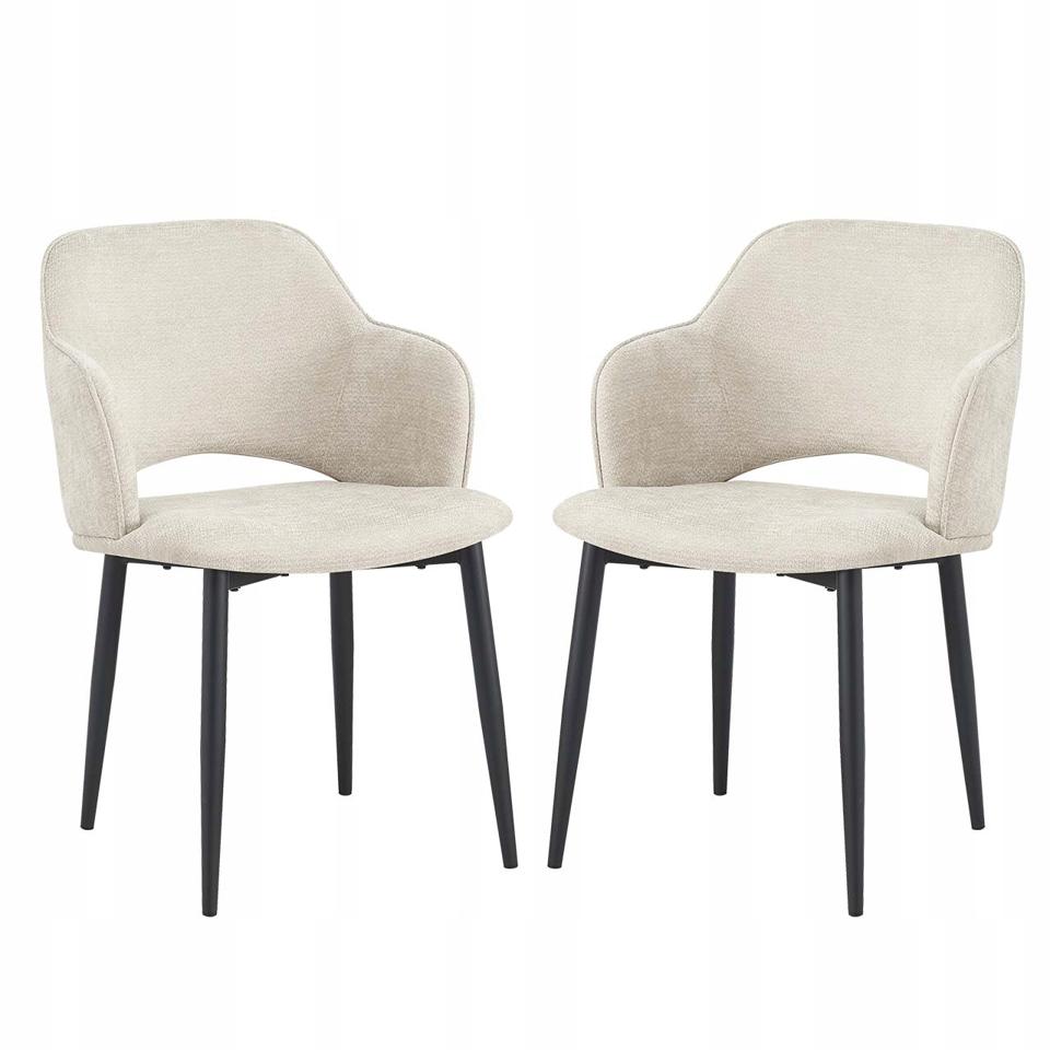Zestaw 2 krzeseł tapicerowanych MILO B Domaison tkanina szary
