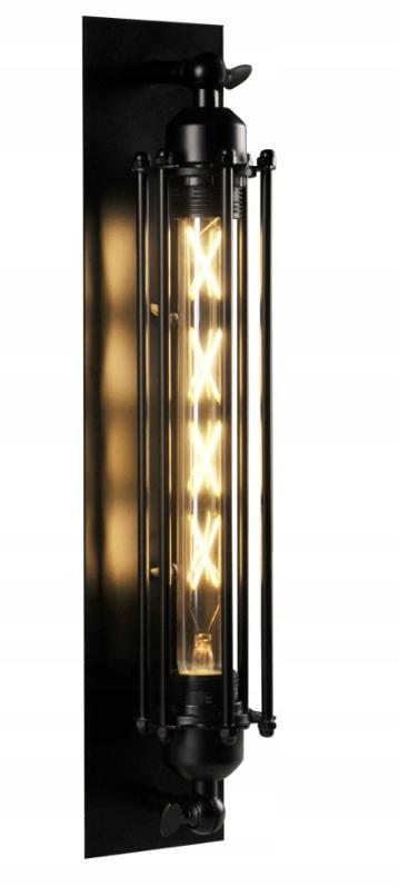 Kinkiet Goldlux RETRO czarny E27 20W + Żarówka Vintage LED E27 4,5W 2700K