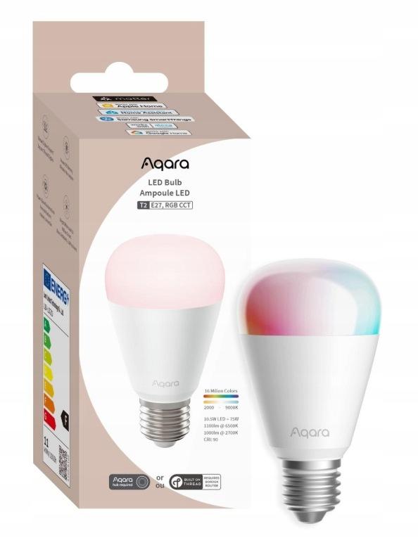 Aqara LED Bulb T2 RGB CCT E27 | Żarówka LED | Thread, Zigbee, Bluetooth, 95